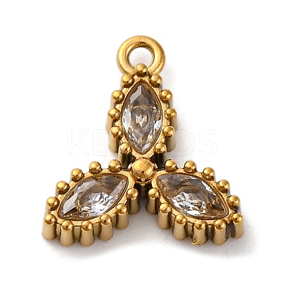 Ion Plating(IP) 304 Stainless Steel Cubic Zirconia Pendants STAS-R141-03G-04-1