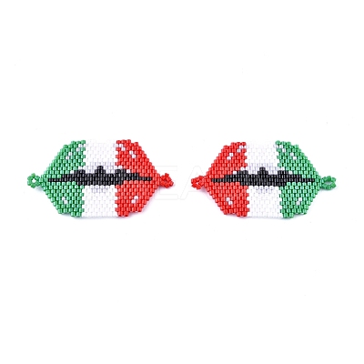Handmade Seed Beads Links Connectors SEED-I012-57-1