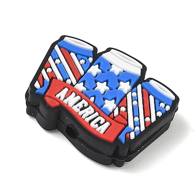 Independence Day Silicone Beads SIL-E013-01E-1