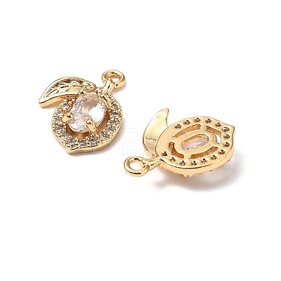Brass Micro Pave Clear Cubic Zirconia Pendants KK-A259-21G-1