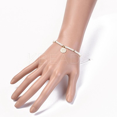 Electroplate Glass Braided Beads Bracelets BJEW-JB04311-05-1