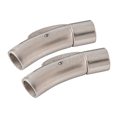 Tarnish Resistant Column 304 Stainless Steel Matte Bayonet Necklace Clasps STAS-I013-6mm-A-1