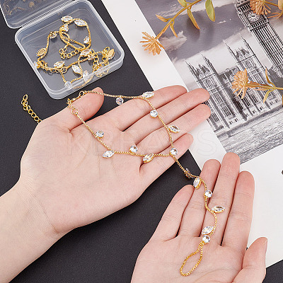 2Pcs Alloy Curb Chains Anklets AJEW-GA0007-85G-1