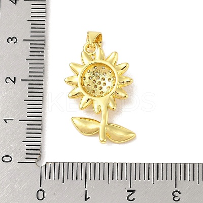 Rack Plating Brass Micro Pave Cubic Zirconia Pendants KK-S380-29G-01-1