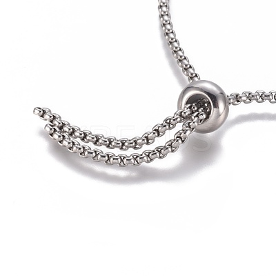 Non-Tarnish 304 Stainless Steel Slider Bracelets Bracelet/Bolo Bracelets Making STAS-F222-030-1