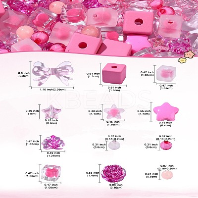 200Pcs Mixed Styles Acrylic Beads OACR-CJ0001-83-1