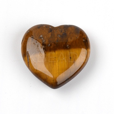 Natural Tiger Eye Heart Palm Stone G-WH0008-11-1