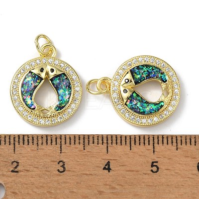 Brass Micro Pave Cubic Zirconia Pendants KK-A197-06G-1