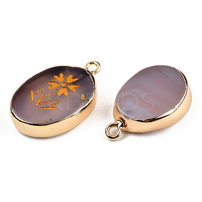 Natural Agate Pendants G-N326-154E-1