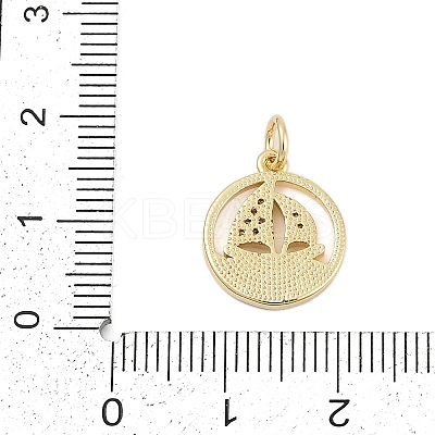 Brass Micro Pave Cubic Zirconia Pendants KK-I723-47G-1