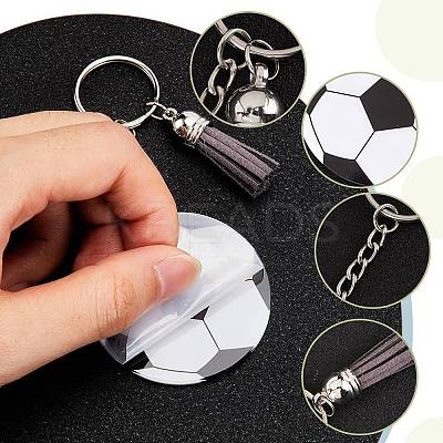 DIY Sports Ball Acrylic Pendant Keychain Making Kits DIY-SP0001-44D-1