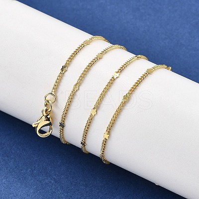 2MM Brass Star Twisted Chain Necklaces NJEW-M108-36G-1