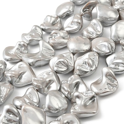 Electroplated Shell Pearl Beads Strands BSHE-A001-01F-1