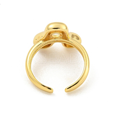 Brass Letter Open Cuff Rings for Women RJEW-G313-01A-G-1
