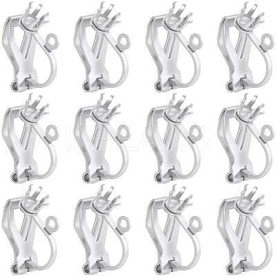 80Pcs 316 Stainless Steel Clip-on Earring Findings STAS-BBC0007-36-1