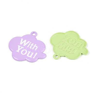 Spray Painted Alloy and Enamel Pendants PALLOY-T090-86-1