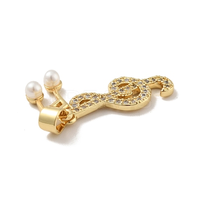 Brass Micro Pave Cubic Zirconia Pendants KK-B059-06G-1