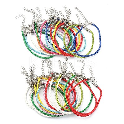 Trendy Braided Imitation Leather Bracelet Making BJEW-YW0001-09-1