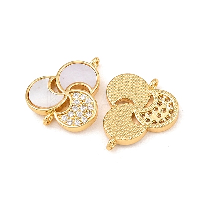Natural White Shell Flower Links Connector Charms KK-Z140-09G-1