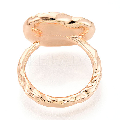 Oval Brass Finger Ring Settings KK-T076-37G-1