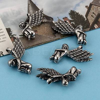 304 Stainless Steel Angel Pendants STAS-M202-02AS-1