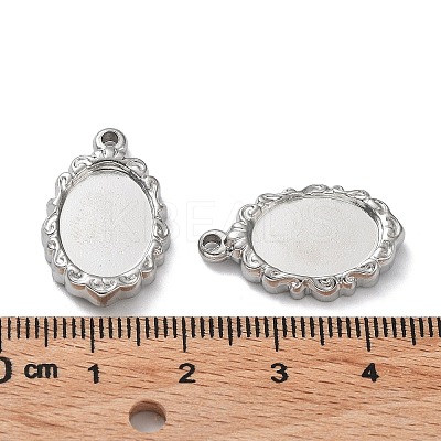 Non-Tarnish 304 Stainless Steel Pendant Cabochon Settings STAS-M323-57P-1