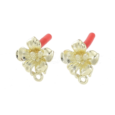 Rack Plating Golden Alloy Stud Earring Findings EJEW-B036-01G-08-1