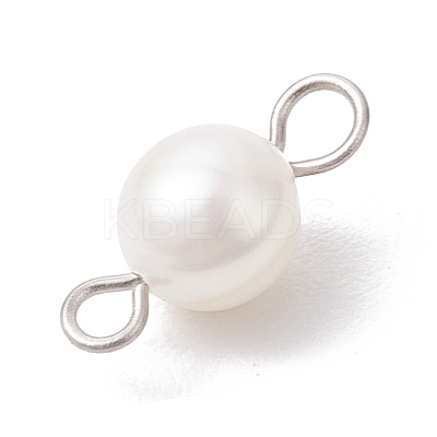 Natural Cultured Freshwater Pearl Two Sides Polished Connector Charms PALLOY-JF04041-02-1