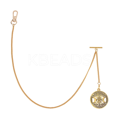 Aluminum Chain & Iron Clip Pocket Watch Chain HJEW-PH02063-1