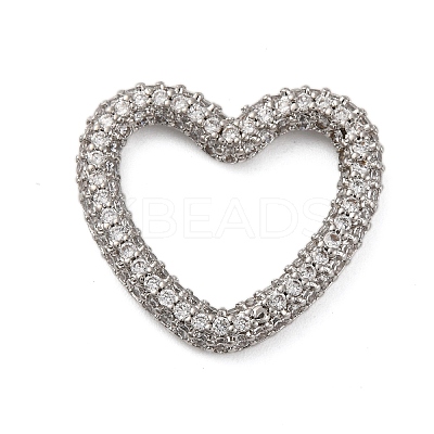 Rack Plating Brass Micro Pave Clear Cubic Zirconia Linking Rings KK-Z070-12P-02-1