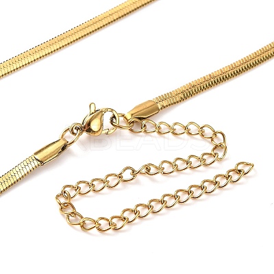 304 Stainless Steel Rhinestone Snake Chain Evil Eye Pendant Necklaces NJEW-K273-02G-1