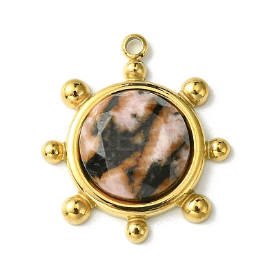Faceted Natural Rhodonite Pendants FIND-Z028-39A-1