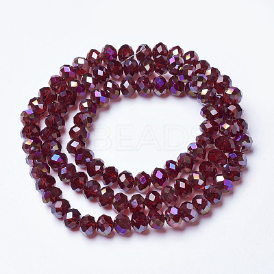 Electroplate Transparent Glass Beads Strands EGLA-A034-T3mm-F16-1