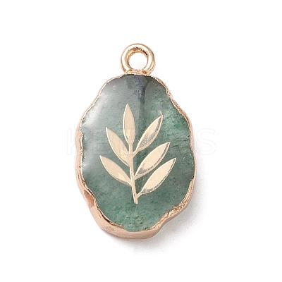 Natural Green Strawberry Quartz Pendants G-K333-01G-1