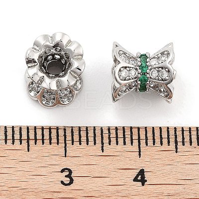 Brass Micro Pave Clear Cubic Zirconia Beads KK-P271-39B-01-1