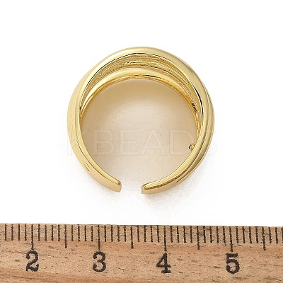 Brass Multi-layer Cuff Finger Rings RJEW-C120-03G-1