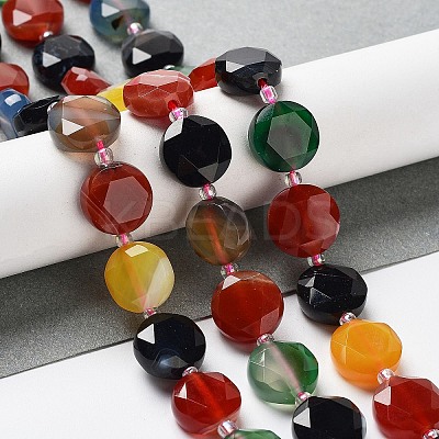 Natural Multi-Color Agate Beads Strands G-NH0004-002B-1