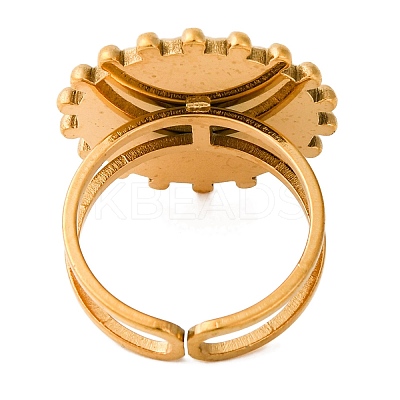 Round Natural Mixed Stone Finger Rings RJEW-Q822-16G-1