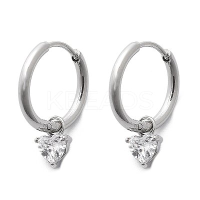 304 Stainless Steel Micro Pave Cubic Zirconia Hoop Earrings LS-STAS-R004-03P-02-1