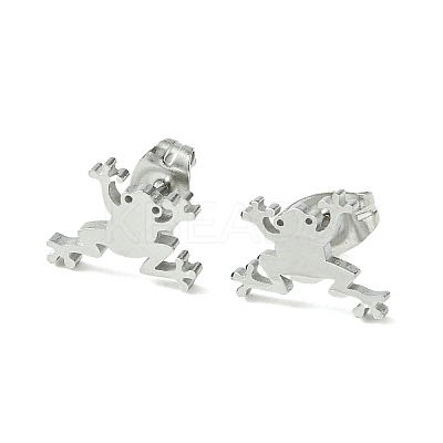 Non-Tarnish Cute Little Animal Theme 304 Stainless Steel Stud Earrings LS-EJEW-B041-02H-P-1