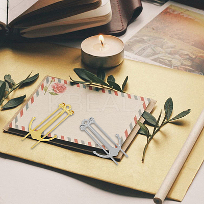 4Pcs 2 Colors Alloy Anchor Bookmark Findings FIND-HY0002-38-1