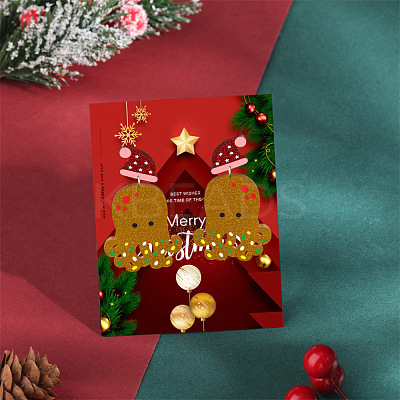 Christmas Theme Acrylic Dangle Stud Earrings FS-WG16439-06-1