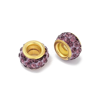 Alloy Rhinestone Clay Pave Beads ALRI-D300-04G-11-1