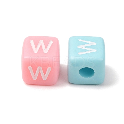 Opaque Acrylic European Beads AC-CBA7A73-01W-1