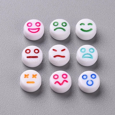 White Opaque Acrylic Beads X-MACR-N008-42-A-1