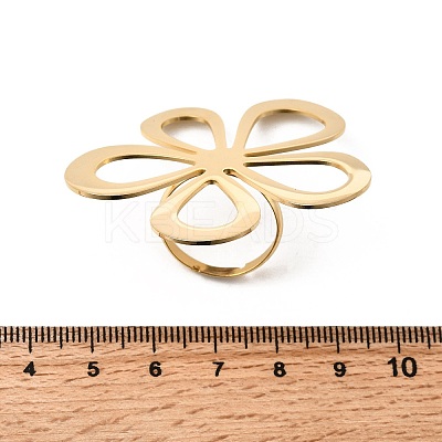 304 Stainless Steel Cuff Rings for Women RJEW-F193-05G-1