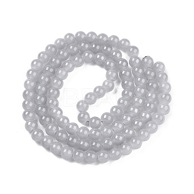 Baking Paint Imitation Jade Glass Round Bead Strands DGLA-Q021-8mm-43-1
