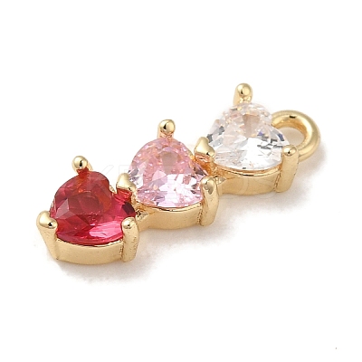 Brass Cubic Zirconia Pendants KK-G499-07G-01-1