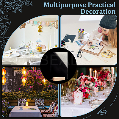 Transparent Acrylic Place Card & Wood Card Holder Set AJEW-WH0342-23-1