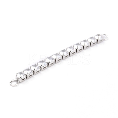 Brass Clear Round Cubic Zirconia Links Connectors ZIRC-G170-23B-P-1